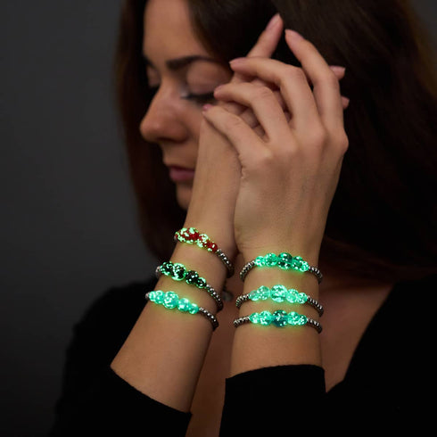 Sarcelle | Argent | Bracelet Cascade de Verre Luciole
